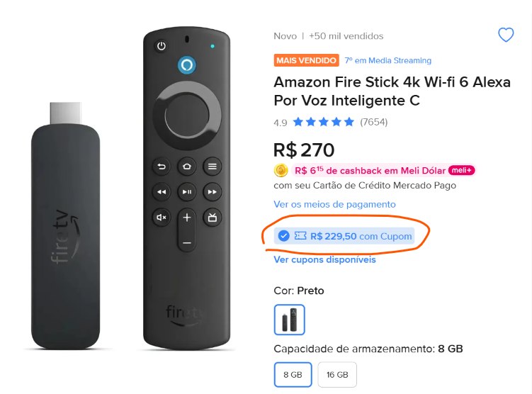 Amazon Fire Stick 4k Segunda Geração Wifi6, Xbox Game Pass e Alexa+