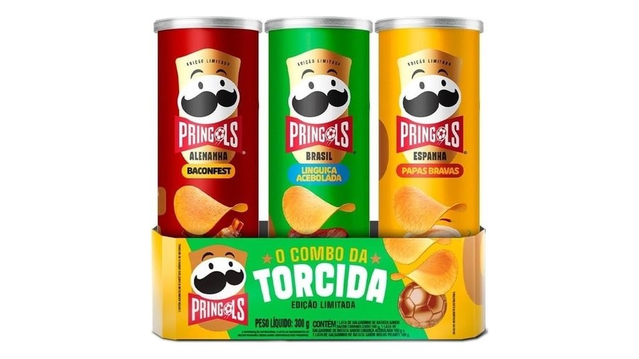 Salgadinho Batata Frita Pringles Tripack Especial Festa do Futebol