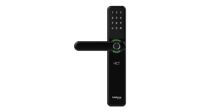 Fechadura Inteligente de Embutir com Maçaneta MFR 7000 Preto Intelbras