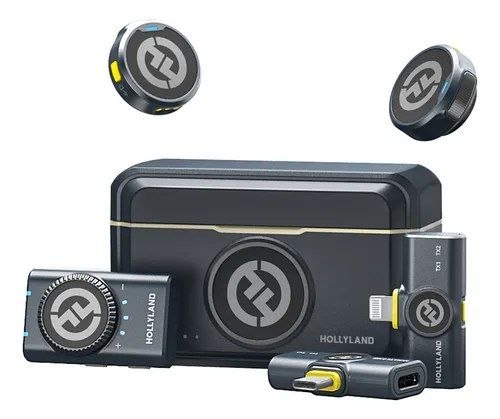 Microfone Hollyland Lark M2 Duo Combo Duplo Para 2 Pessoas Usb-c, Lightning E Camera Preto