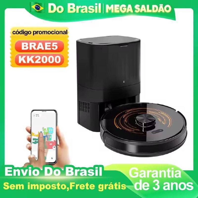Aspirador de pó robô ABIR K30, estação vazia automática