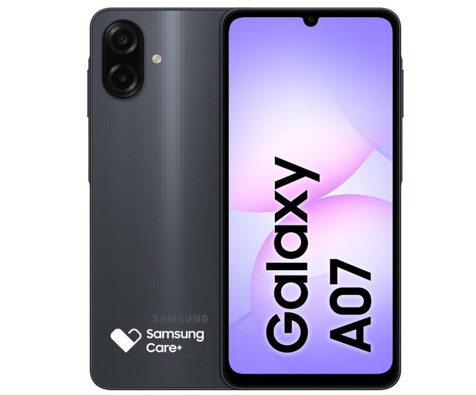 Celular Samsung Galaxy A07 128GB 4GB Câm. 50MP Tela 6.7" Preto