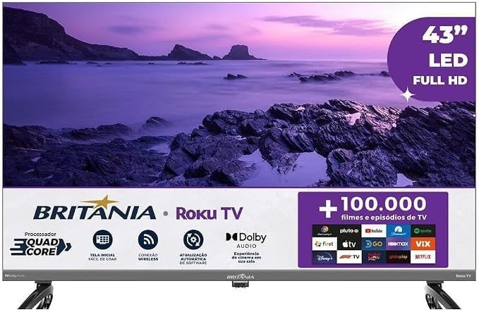 Smart Tv 43" Britânia B43KRA Full HD Roku TV