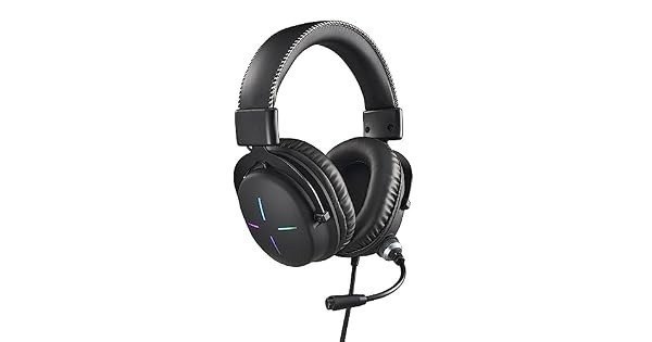 Headset Gamer Nitro NHW200 desing over-ear RGB com Microfone omnidirecional