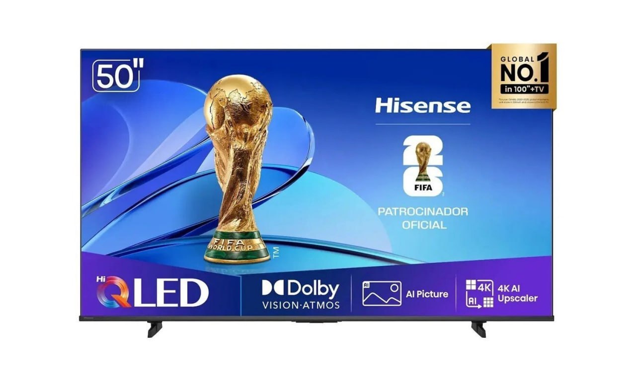 Smart TV Hisense HI-QLED 4K 50" polegadas com Processador AI, Dolby Vision Atmos e Compatibilidade Alexa e Google - 50Q6QVV