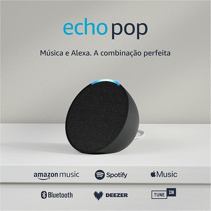 Smart speaker compacto com som envolvente e Alexa