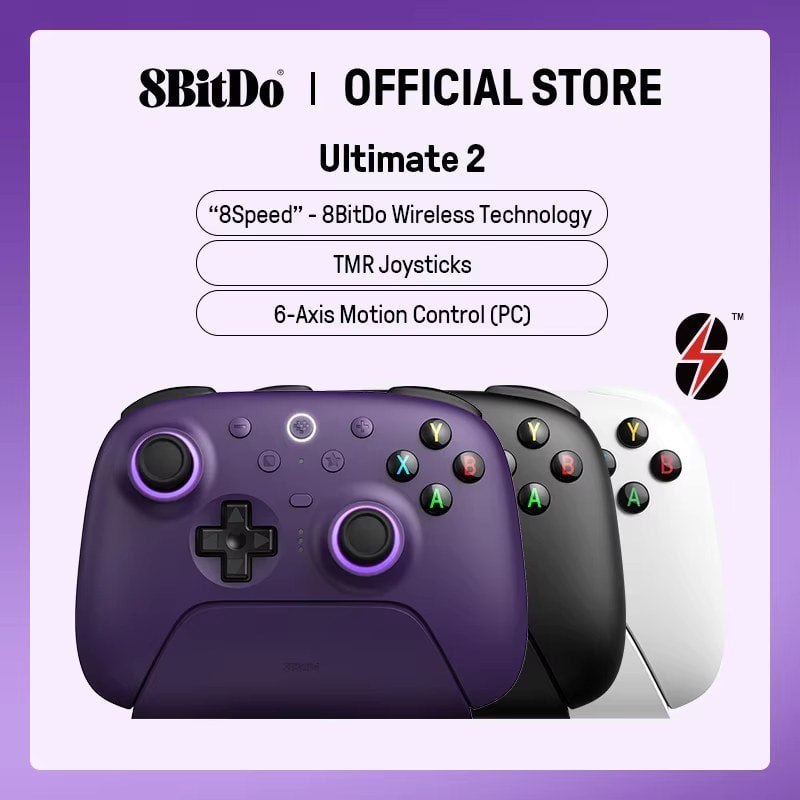 Controle 8BitDo Ultimate 2 Wirelles com DOCA DE CARREGAMENTO - para PC e Android, TV BOX, Sticks…