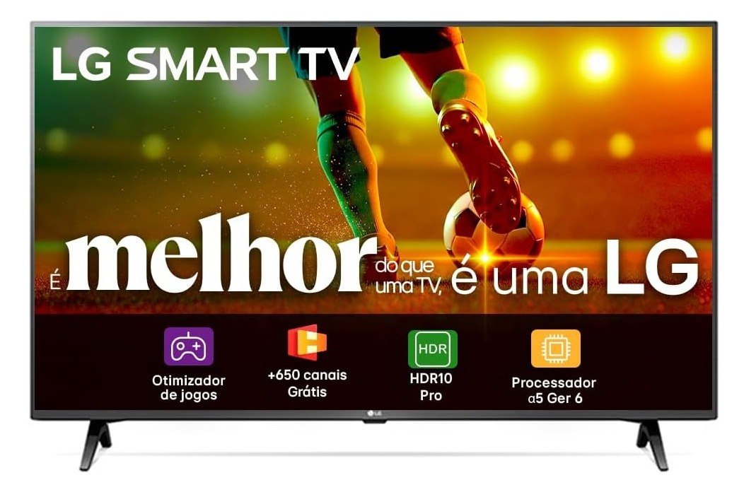 Smart TV 43" LG Full HD 43LR6700 Processador α5 Ger6 AI Alexa integrado LG Channels webOS 23 compatível com Controle Smart Magic