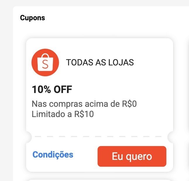 NOVO CUPOM SHOPEE - PARA TODO SITE