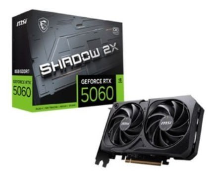 RTX 5060 Placa de Vídeo NVIDIA GeForce MSI RTX5060 8GB GDDR7 128BITS SHADOW 2X OC - 912-V537-037