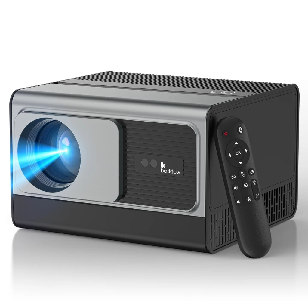 Projetor Bettdow 22000LM 1080P 4K Full HD Projetor Portátil para Casa Android 12 WiFi6 2+32GB para Celulares e Computador
