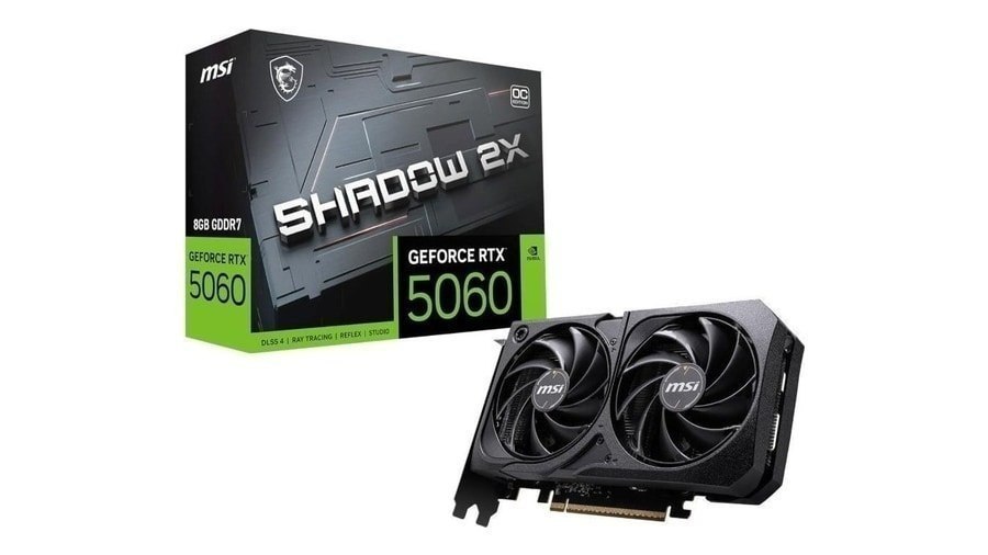Placa de Video MSI RTX 5060 Shadow 2x OC, 8GB, GDDR7