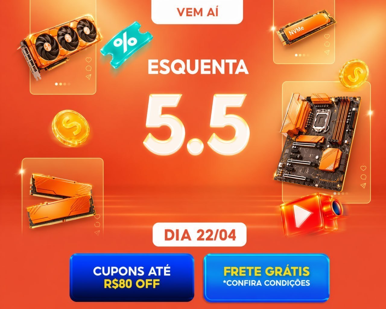 Começa Meia-noite! ESQUENTA 5.5 SHOPEE 🚨
