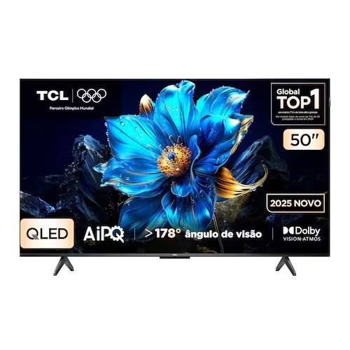 Smart Tv 50 " Tcl 4K UHD Qled 50P7K Google TV AiPQ Google Assistant 3 HDMI