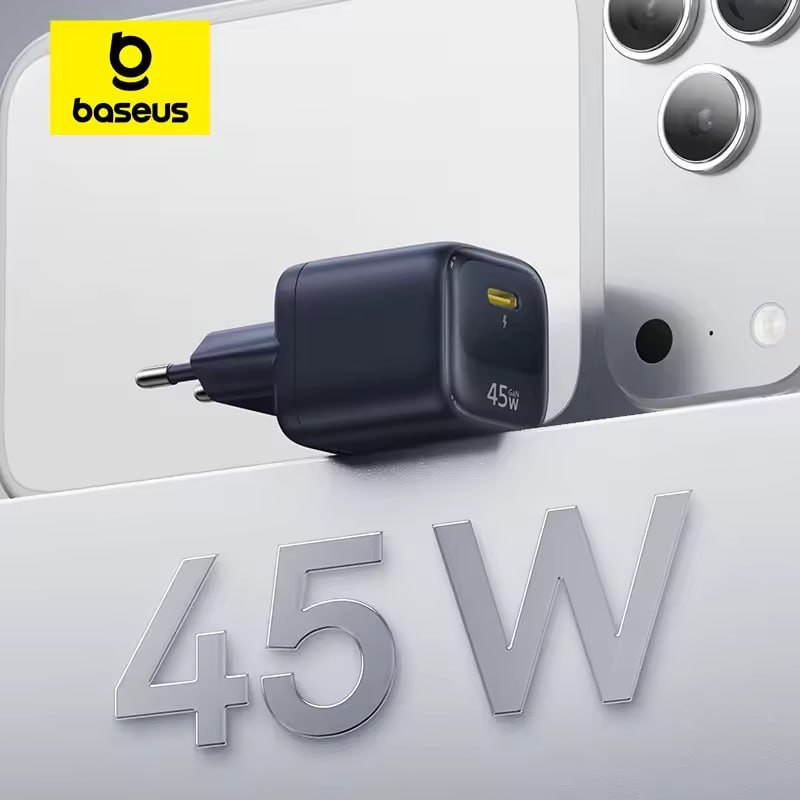 CARREGADOR BASEUS 45W (GAN 6) (PD 3.0 / QC 3.0)
