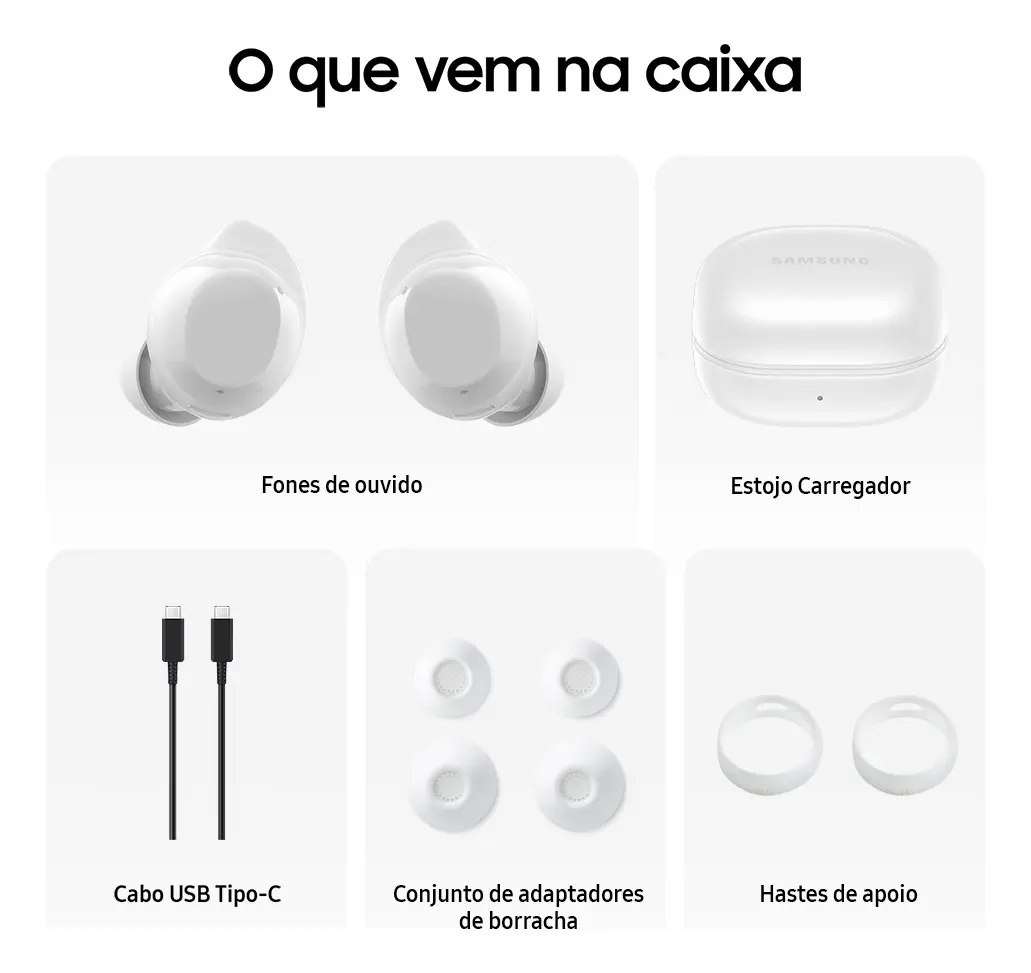 Samsung Galaxy Buds Core, Fone De Ouvido, Sem Fio, Cancelamento De Ruído, Interprete Inteligente Branco
