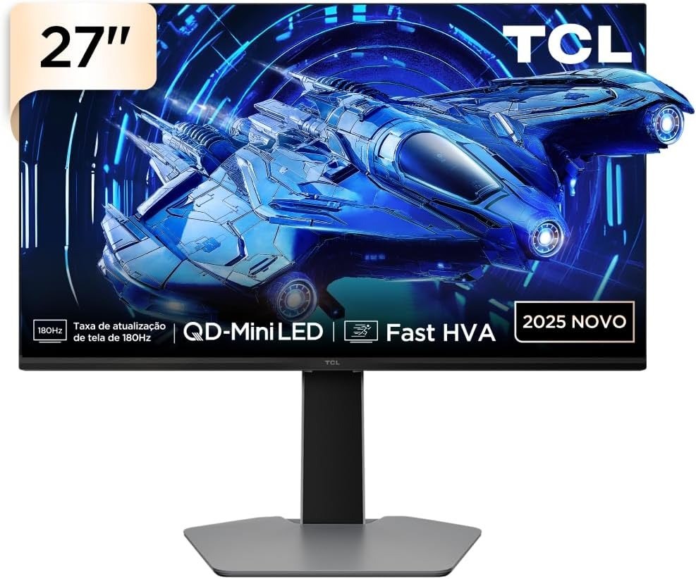 Monitor Gamer Tcl 27 Polegadas QLED Mini LED QHD G64 180Hz 1ms (GtG) Freesync HDR 600 nits 27G64
