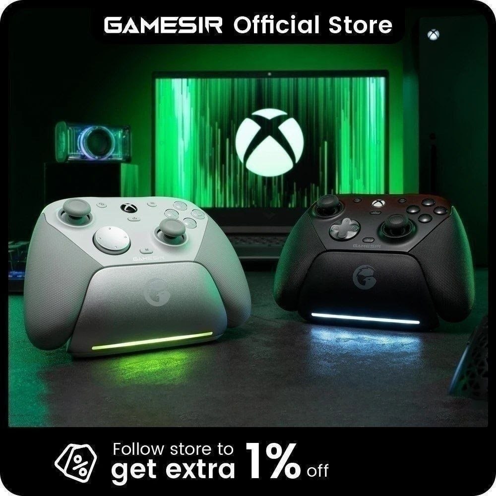 GameSir G7 Pro para Xbox Series X | Controle S com Joysticks TMR, Gatilhos de Efeito Hall, Placas Frontais Magnéticas, Giroscópio, Base de Carregamento Inteligente