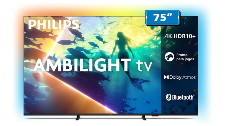 PHILIPS, Smart Tv ambilight 75" 4K, 75PUG8100/78