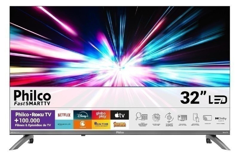 Smart TV 32" Philco Roku TV | Dolby Áudio, HDR10, P32CRB
