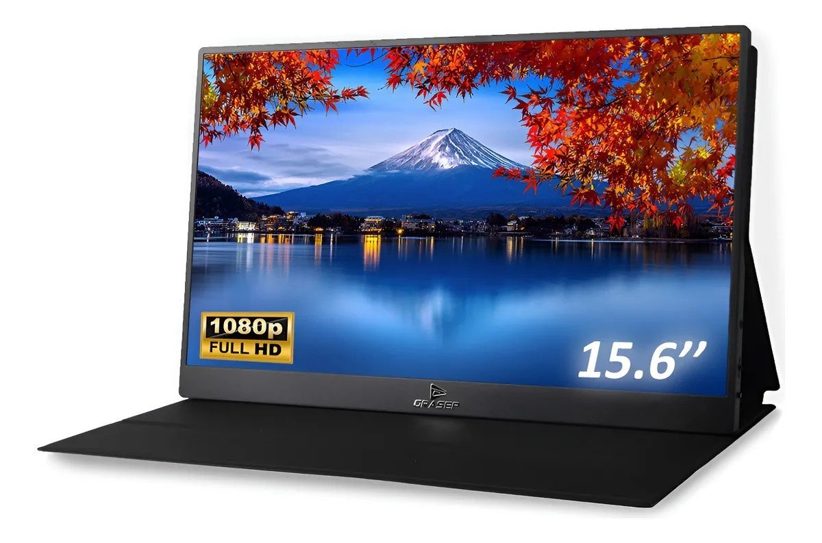Monitor Gamer Portátil Full Sllin , IPS , 15 POLEGADAS Tipe-c Hdmi Cor Preto MARCA TOMATE