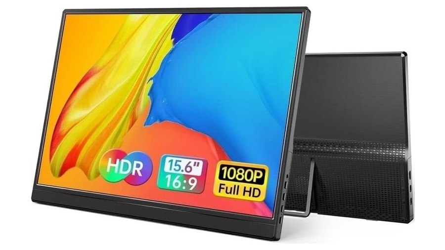 Yxk Monitor portátil de 15,6 polegadas 1080p USB-C HDMI ultrafino
