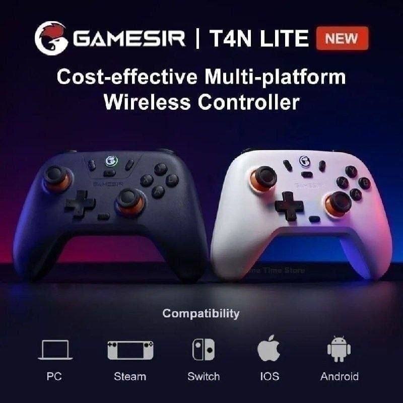 2 UNIDADES - Controle Sem Fio Gamesir T4 Nova Lite, Analógicos Hall Effect, 2.4GHz, Bluetooth e USB-C (preto)