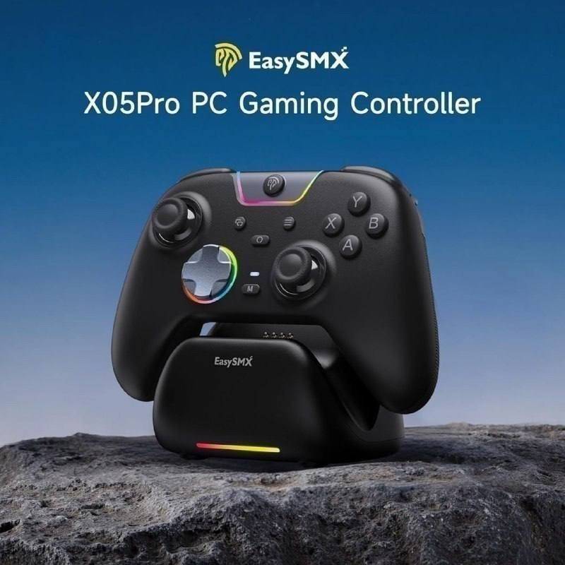 Controle Sem Fio EasySMX X05 PRO RGB Hall Effect e Dock de Carregamento