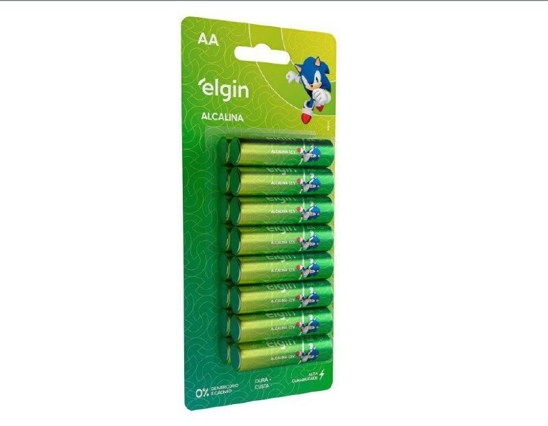 Pilha Alcalina AA com 16 unidades Elgin Comum