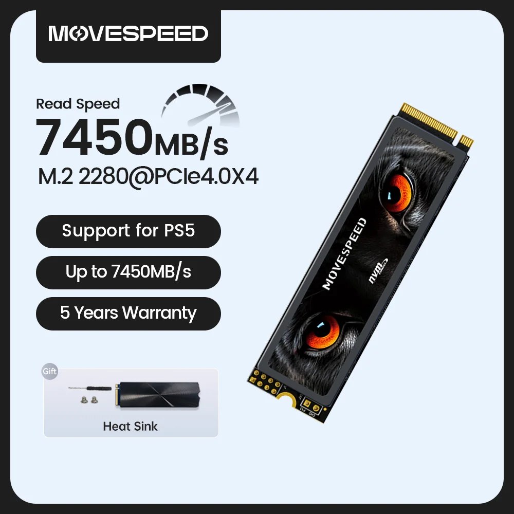 SSD NVMe Movespeed 1TB Gen4 7450 MB/s