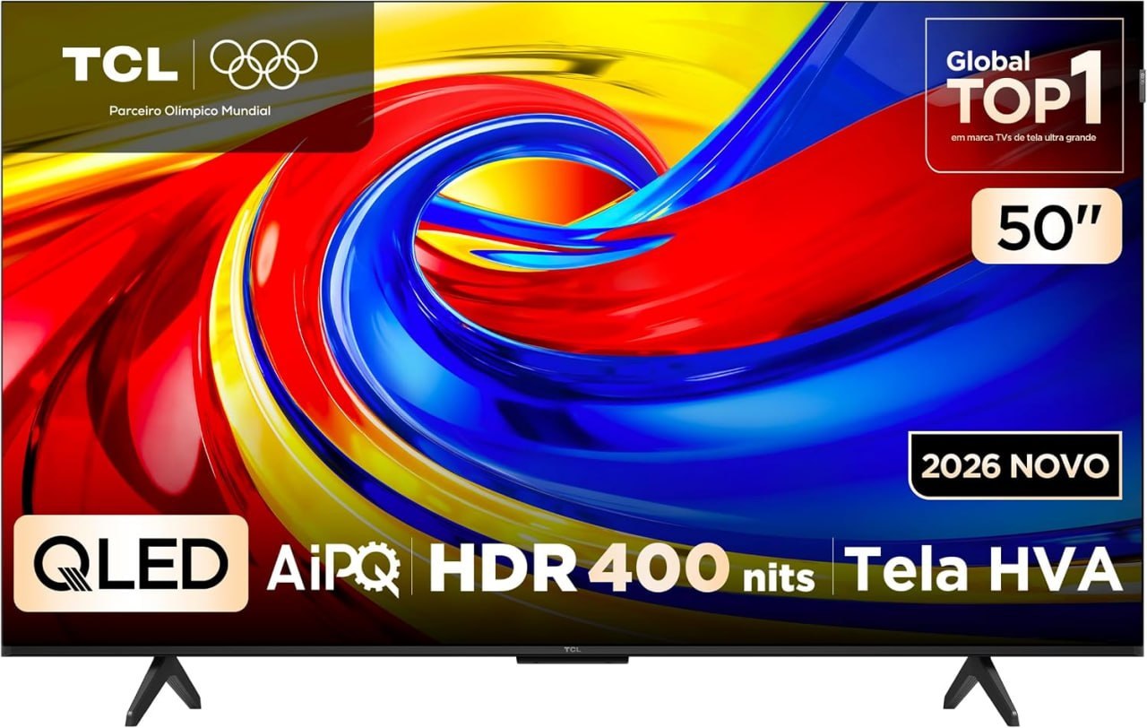 Smart TV TCL 50 Polegadas QLED 4K P7L WiFi Bluetooth Google TV HDR10+ 60 Hz AIPQ 50P7L