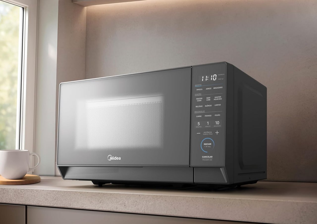 Micro-ondas 20L Prata Porta Espelhada MasterCook Midea 110V