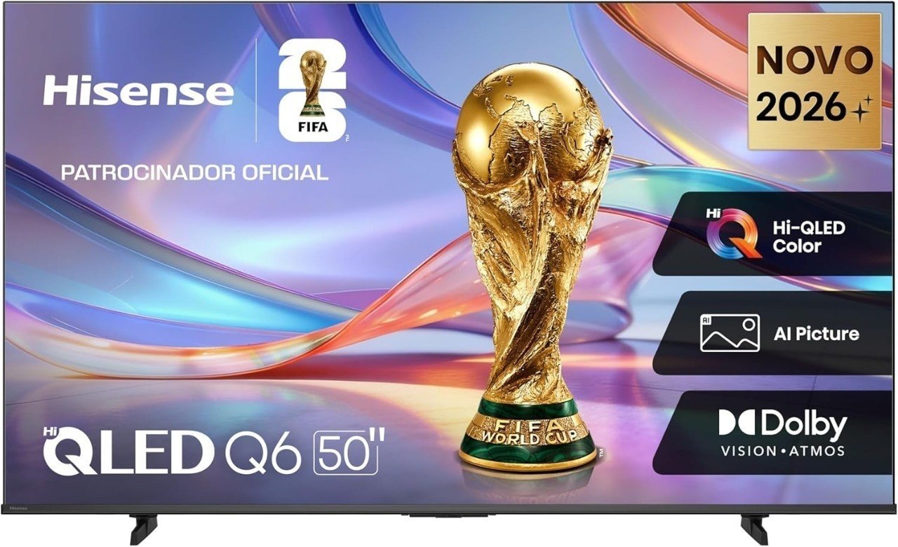 Hisense Smart TV 4K 50" Polegadas 50Q6QVV com Processador AI, Dolby Vision, HDR10+,Alexa e Google