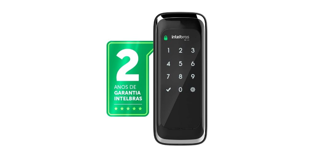 Fechadura Digital de Sobrepor Touch Screen FR 101 Preto Intelbras