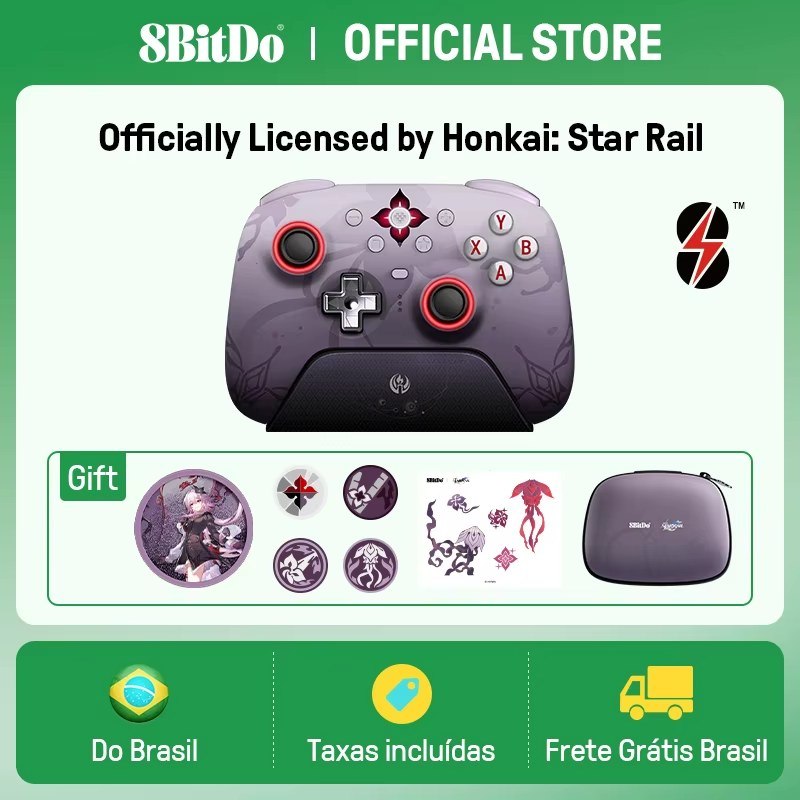 Controle 8BITDO Sem Fio + Dock Ultimate 2 Honkay Star Rail