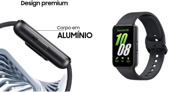 Relógio Smartband Samsung Gal.fit 3 Sm-r390 Grafite Grafite Liso Grafit Cinza-escuro