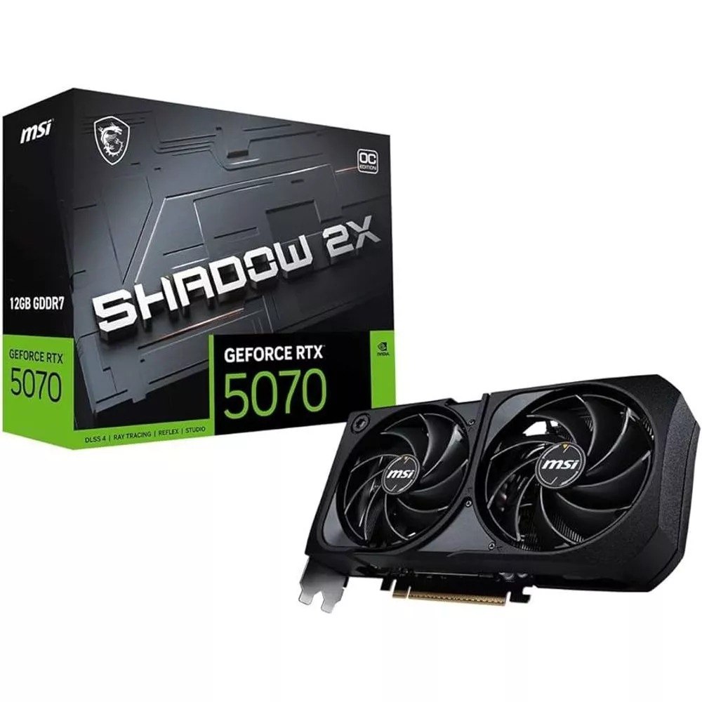 Placa de Vídeo NVIDIA GeForce MSI RTX5070 Shadow OC 2X 12GB - 192 Bits
