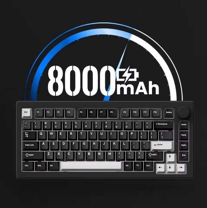 Akko 5075 V3 Mechanical Keyboard With Knob Hot Swap RGB 8000mAh Battery USB Type-C/2.4g&BT5.0 Wireless Custom Gaming Keyboard