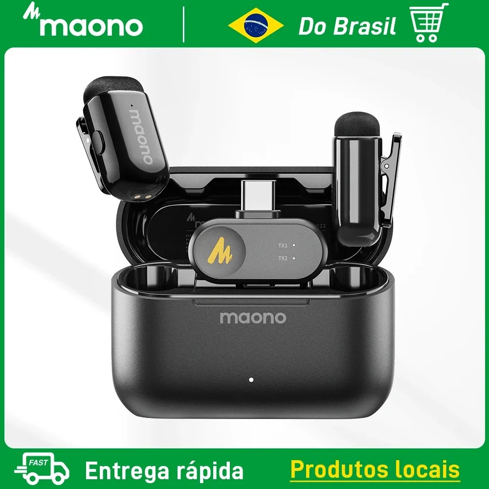 MIC LAPELA MAONO WAVE T1 MINI – Compacto com redução de ruído inteligente