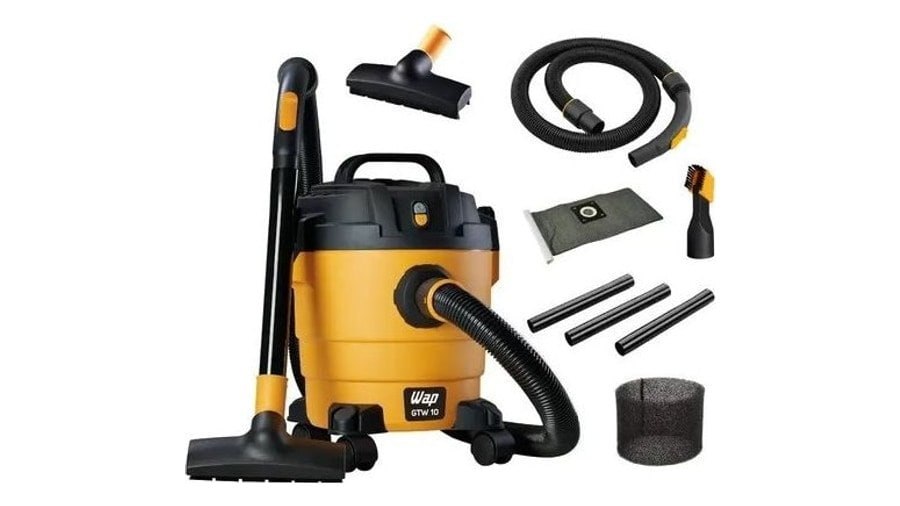 Aspirador De Pó e Água Wap Gtw 10 Compacto 1400w 10 Litros Amarelo (127v ou 220v)