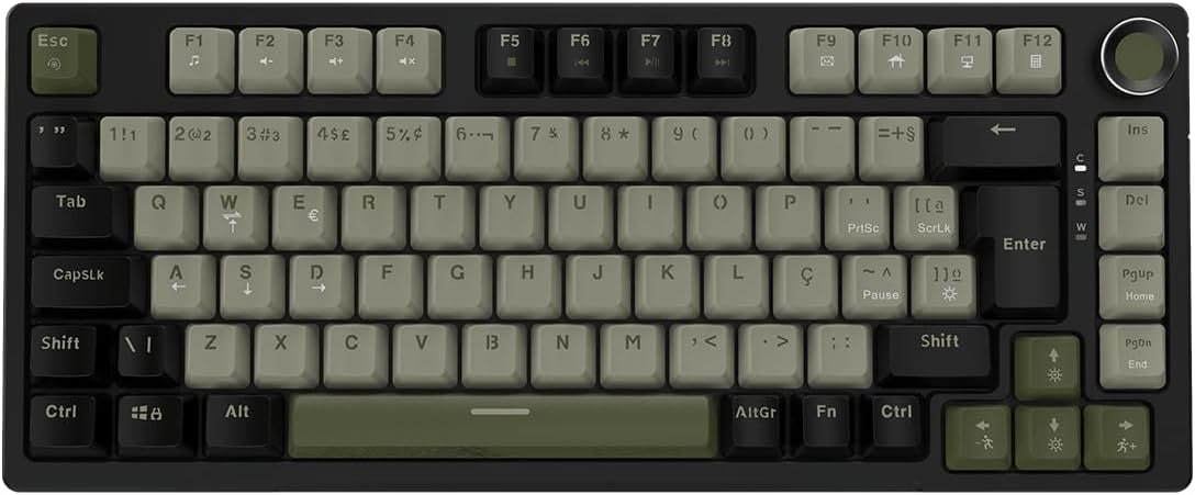 TECLADO MECANICO 75% PCYES ARKEUM - CAMMO EDITION - SWITCH RED