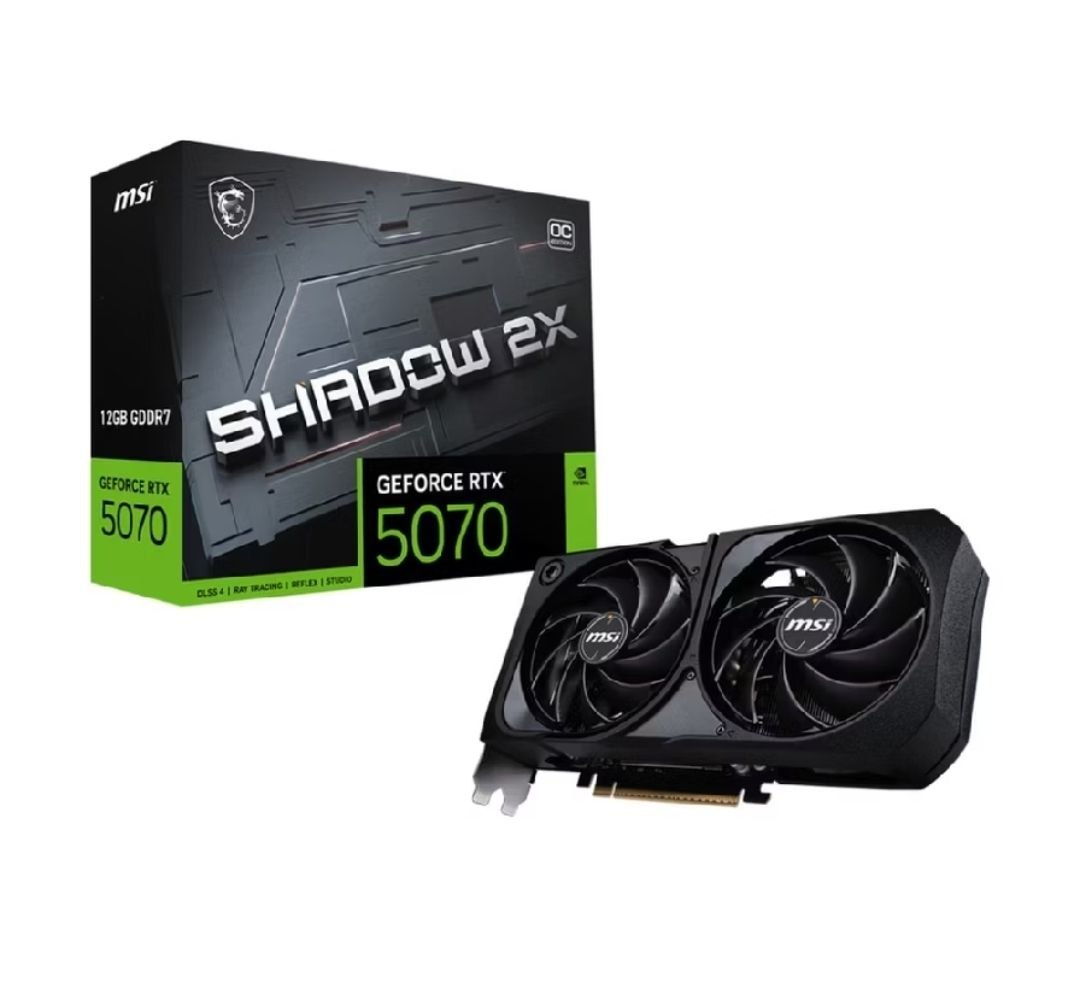 Placa de Vídeo MSI GeForce RTX 5070 Shadow 2X OC, 12GB, GDDR7