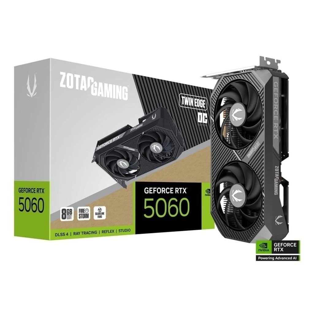 Placa de Vídeo GPU Zotac Gaming Geforce Rtx 5060 8gb 128bits Gddr7 Twin Edge Oc