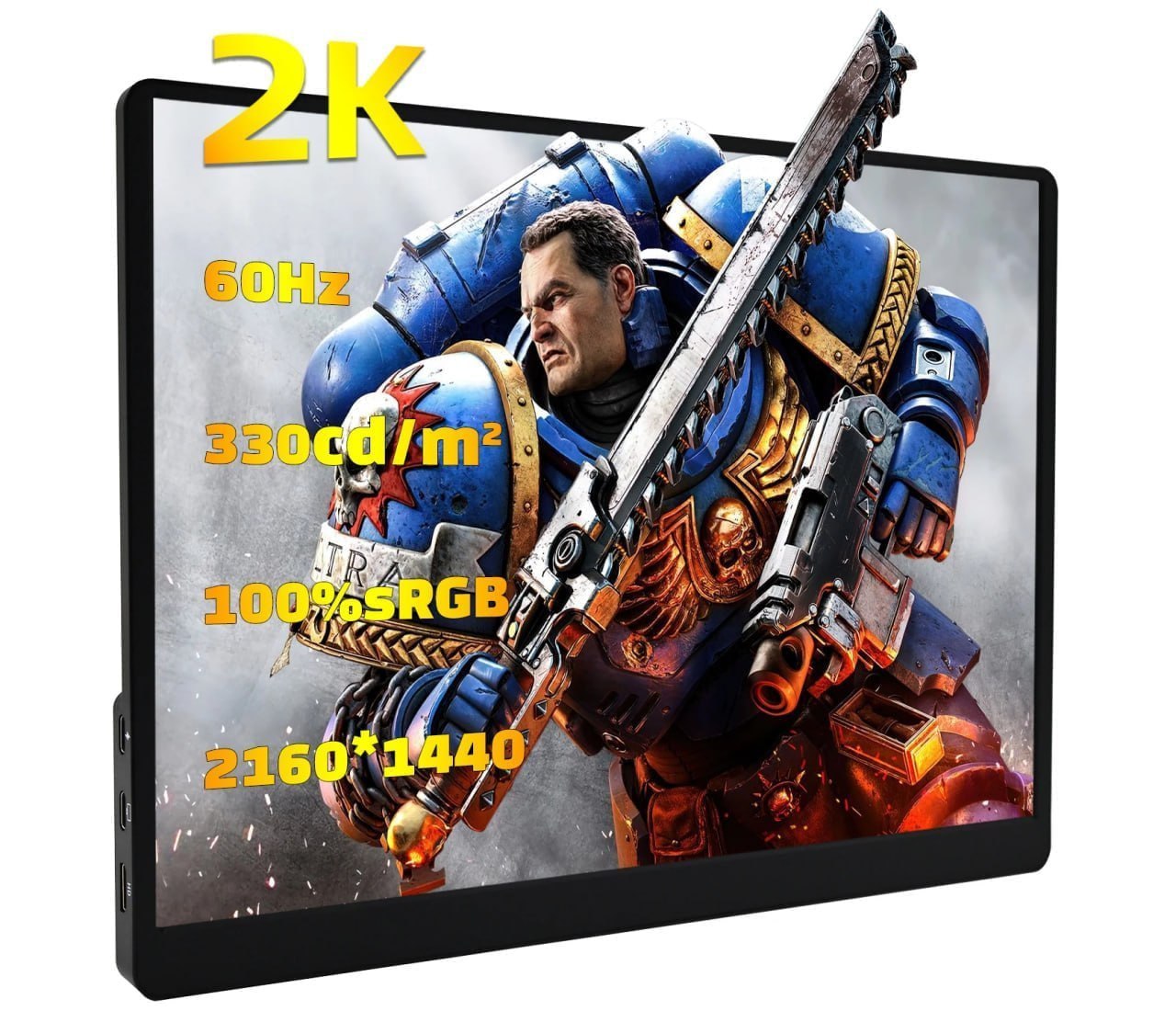 Monitor Portátil ZSUS 2K de 14 Polegadas (21601440) 60Hz Para Laptop, XBox, PS4/5, Switch, Caixa de TV, Celular e PC
