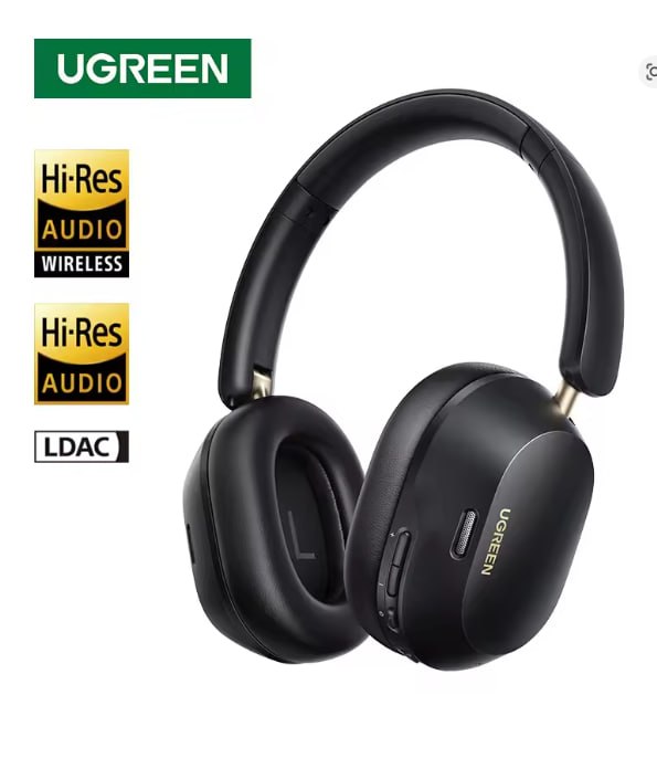 UGREEN Max5c Wireless Bluetooth Headphones ANC 43dB Active Noise Cancellation Hi-Res LDAC 75H Spatial Audio Earphones Headset