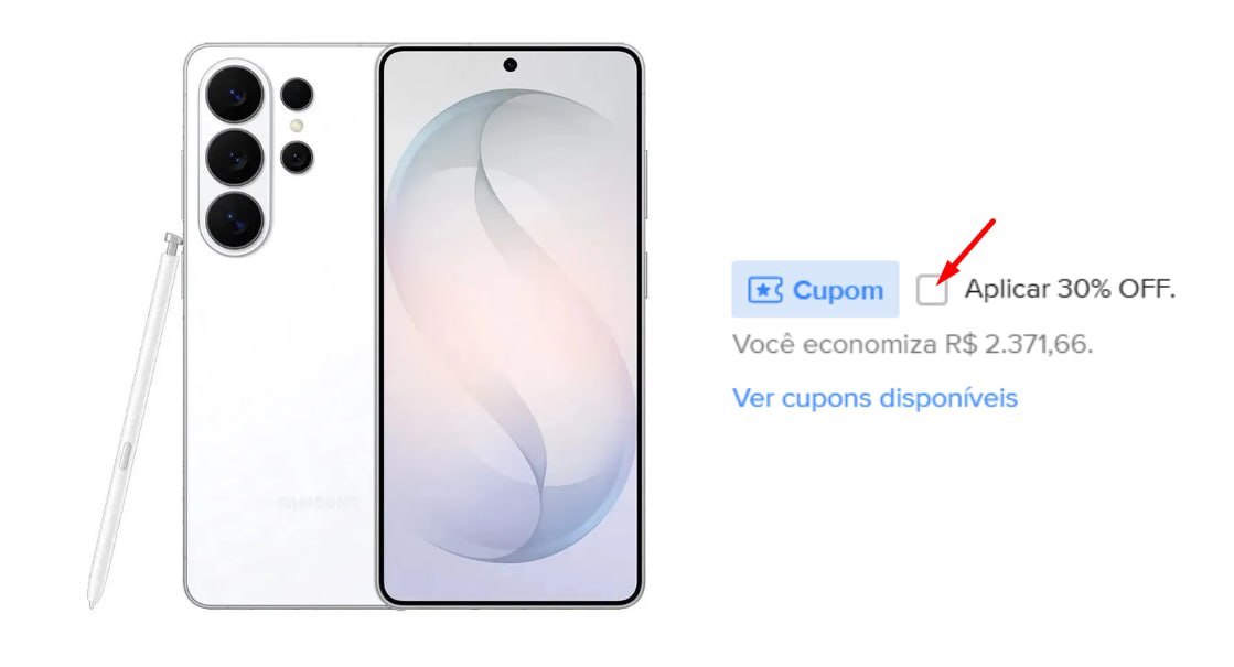 Celular Samsung Galaxy S26 Ultra 5G, 256GB, 12GB RAM, Câmera Quádrupla, Tela Grande de 6.9" Branco