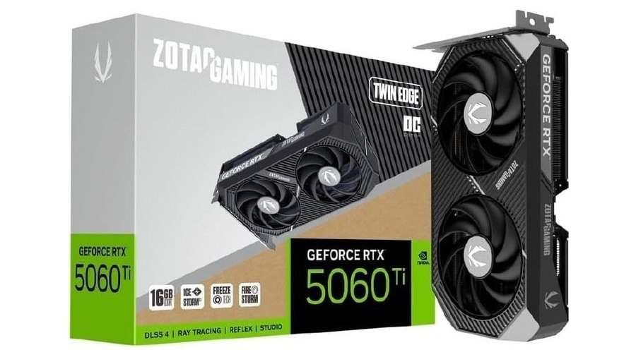 GPU NV RTX5060TI 16GB TWIN EDGE OC GDDR7 128BITS ZOTAC ZT-B50620H-10M