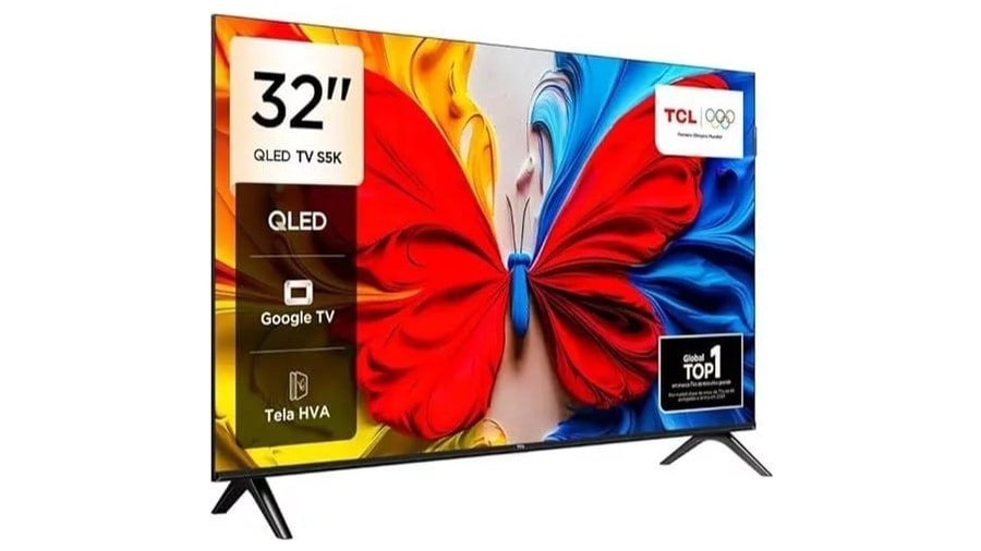 Smart TV 32” FHD TCL 32S5K QLED Dolby Audio Google TV