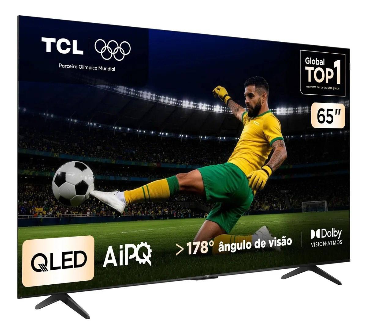 Smart TV TCL 65 Polegadas QLED 4K P7K WiFi Bluetooth Google TV HDR10+ Dolby Atmos Dolby Vision 65P7K