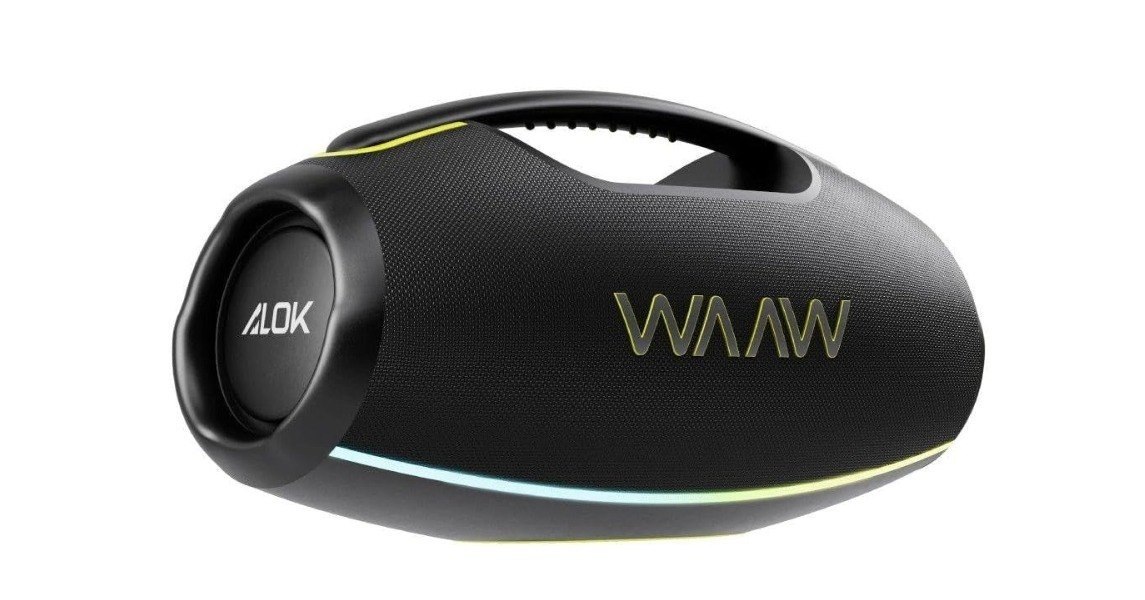 Caixa de Som WAAW by ALOK HYPERBOOM 1000 Bluetooth, 180W RMS | À Prova D'Água, Até 12h de Autonomia, Tecnologia TWS